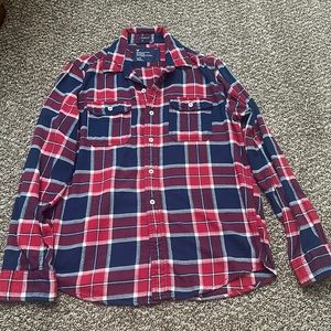 American Eagle Athletic Fit Button Down Long Sleeve Shirt Size L